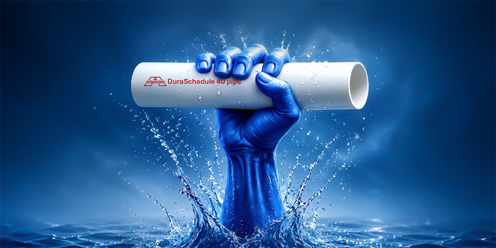 Schedule 40 PVC pipe used for residential plumbing installation