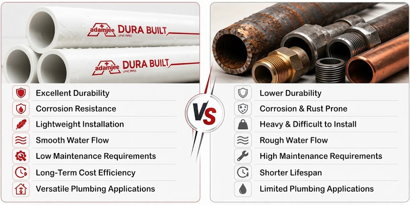 UPVC pipes vs traditional plumbing materials comparison